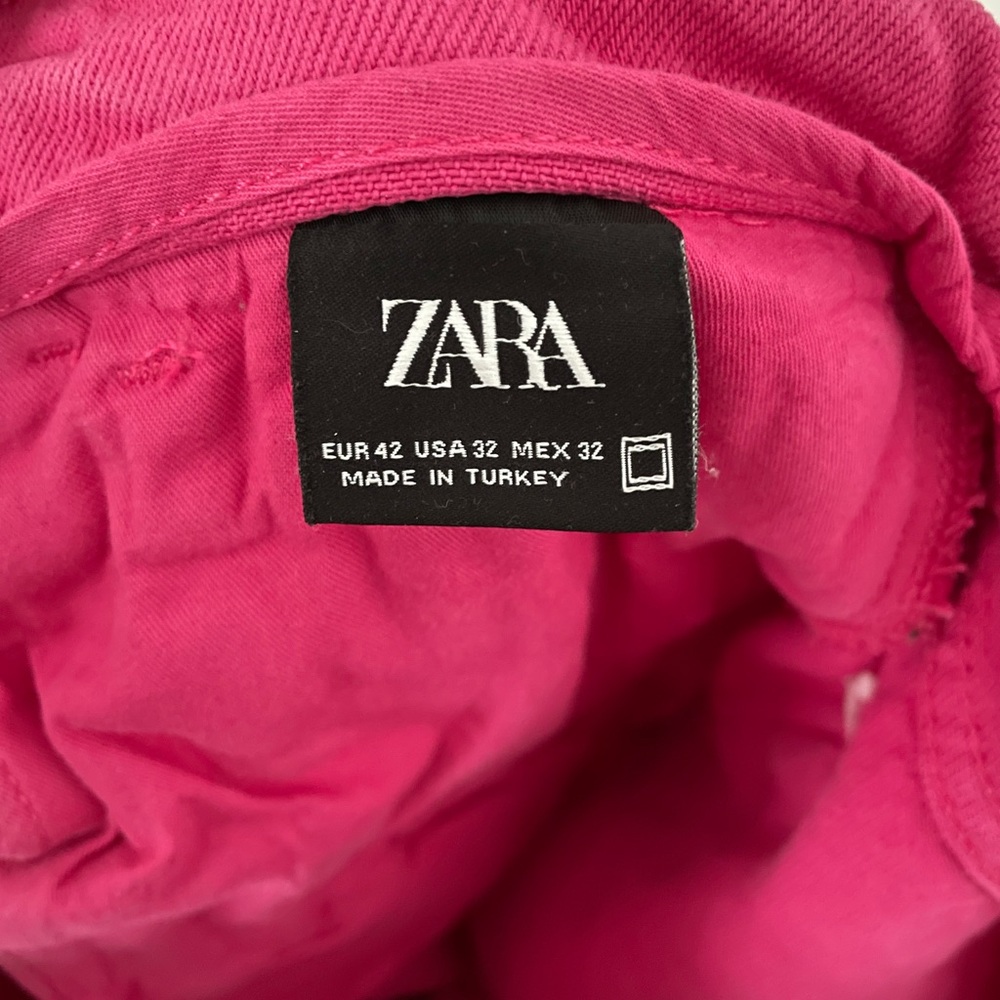 Zara Straight Fit Pink Denim Pants - Picture 5 of 5